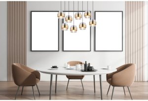 Lampa wisząca Globe Milley Czarna Matowa, Szkło, 8x E27, Globo 2