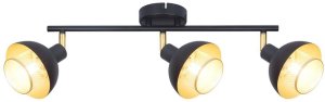 Lampa sufitowa Italux Spot Reflektor Savio Czarny/Złoty 3-Punktowy 2