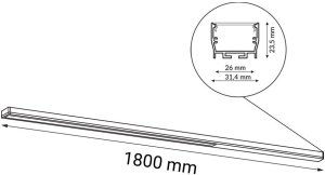 Lampa sufitowa VTAC LED Natynkowa biała 30W 3000K 180 cm HIATE 1817 Antigo 2