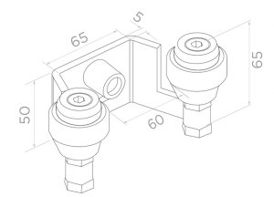 PSG Uchwyt 60mm górny do bram przesuwnych (2 rolki) antracytowy RAL7016 (60.023.7016) 2