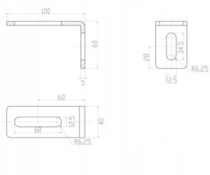 PSG Kątownik rolki prowadzącej 100x60mm (60.041) 2