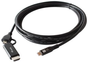 Adapter AV Equip USB-C->USB-C+HDMI PD100W 4K/ 60Hz 3.00m Alu. (128437) 3