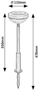 Rabalux Lampa Ogrodowa Solarno-Dogruntowa LED MONOR 77177 8