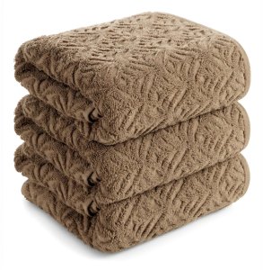 Lumarko Ręcznik z bawełny egipskiej EGIPT2 70x140 jasnobrązowy tłoczony 610 g 2