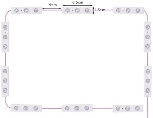 xxxxxxxxxxxxxxxx Verk Group (Verk) Lampki do lustra toaletki LED zestaw makijaż 10 sztuk USB 3 barwy światła 7