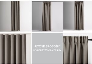AmeliaHome Zasłona zaciemniająca BLACKOUT 140x280 beżowa na taśmie AmeliaHome 15
