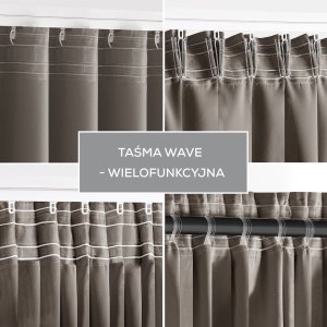 AmeliaHome Zasłona zaciemniająca BLACKOUT 140x280 beżowa na taśmie AmeliaHome 16