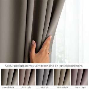 AmeliaHome Zasłona zaciemniająca BLACKOUT 140x280 beżowa na taśmie AmeliaHome 4