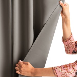 AmeliaHome Zasłona zaciemniająca BLACKOUT 140x280 beżowa na taśmie AmeliaHome 9