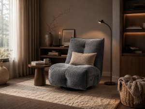 Mebel Elite Fotel wypoczynkowy obrotowy rozkładany COSMO szenil ciemnoszary do salonu 7