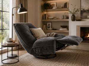 Mebel Elite Fotel wypoczynkowy obrotowy rozkładany COSMO szenil ciemnoszary do salonu 9