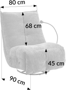 Mebel Elite Fotel wypoczynkowy obrotowy rozkładany COSMO szenil ciemnoszary do salonu 10