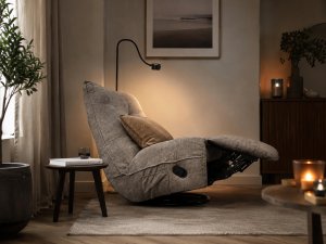 Mebel Elite Fotel wypoczynkowy obrotowy rozkładany COSMO szenil brązowy do salonu 9