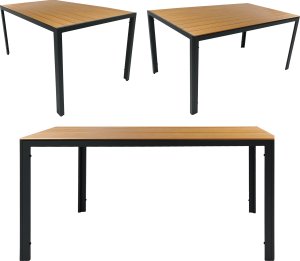 Kontrasto Stół ogrodowy ALLEN-ST 190x90 blat polywood prostokątny czarny na taras 2