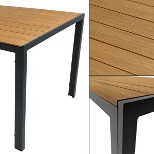 Kontrasto Stół ogrodowy ALLEN-ST 190x90 blat polywood prostokątny czarny na taras 3