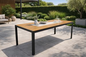 Kontrasto Stół ogrodowy ALLEN-ST 190x90 blat polywood prostokątny czarny na taras 5