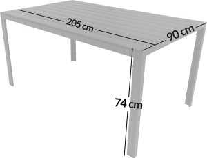 Kontrasto Stół ogrodowy ALLEN-ST 190x90 blat polywood prostokątny czarny na taras 6