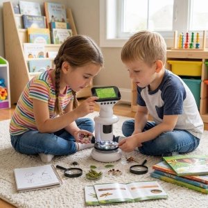 NoboKids Mikroskop dla Dzieci Cyfrowy Elektroniczny WIFI Ekran LCD 1000x (5904665405963) 14