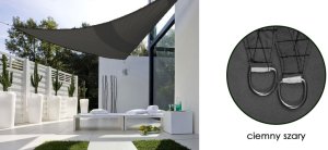 AIO FACTORY Żagiel przeciwsłoneczny wodoodporny ortalion 3x3x3m szary (5905913039398) 5