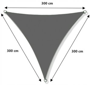 AIO FACTORY Żagiel przeciwsłoneczny wodoodporny ortalion 3x3x3m szary (5905913039398) 8