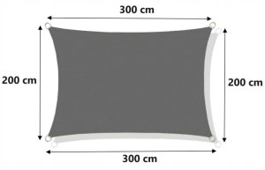 AIO FACTORY Żagiel przeciwsłoneczny wodoodporny ortalion 3x2m szary (5905913039404) 8
