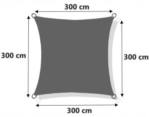 AIO FACTORY Żagiel przeciwsłoneczny wodoodporny ortalion 3x3 m szary (5905913039411) 8