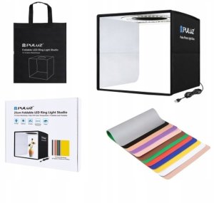 Zestaw studyjny Puluz Namiot Bezcieniowy Fotograficzny 25cm Do Zdjęć Produktowych LED 5500K (5902729075534) 6