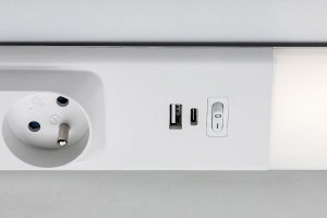 Rabalux Oprawa Podszafkowa LED Bilal E 8W z Gniazdami USB A/C i Włącznikiem 5