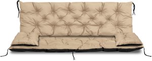 AIO FACTORY Poduszka ogrodowa 120x60x50 cm + 2 poduszki na ławkę huśtawkę wodoodporna beżowa (5906501501556) 4