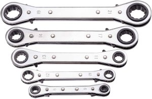 JCB Zestaw kluczy oczkowych z grzechotką klucze 6-21mm dwustronne 5szt (5902553743586) 2