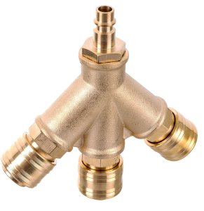 Pneumat System Rozdzielacz Pneumatyczny Powietrza Czwórnik Szybkozłączki mosiężny 1/2 (5904422418441) 2