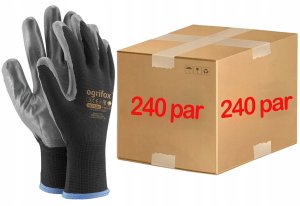 Ogrifox Rękawice robocze / Czarne / Rozmiar: 10 - XL / OX-NITRICAR_BS10 - 240 szt. (5906142921720) 2