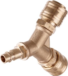 Pneumat System Rozdzielacz Pneumatyczny Powietrza Trójnik Szybkozłączki mosiężny 1/4 (5904422447021) 3