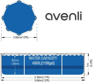 Avenli Basen okrągły Steel Super Rattan 366 x 100 cm (6942377607373) 3
