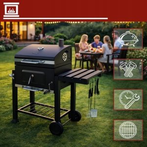 Goodhome Grill ogrodowy z pokrywą 114x67x120cm Kaminer (5906142982820) 14