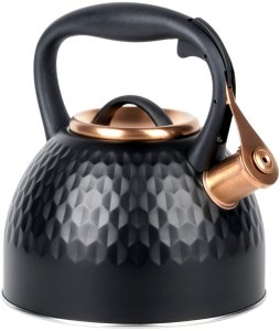 Vilde Czajnik z gwizdkiem stalowy czarny 2,5 l (5900670107878) 3