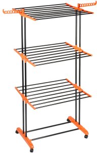 Suszarka na pranie Vilde Metalowa czarna pionowa na kółkach XXL 73x170 cm (5900670112988) 3