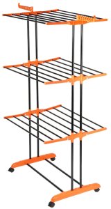 Suszarka na pranie Vilde Metalowa czarna pionowa na kółkach XXL 73x170 cm (5900670112988) 7