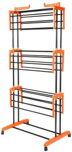 Suszarka na pranie Vilde Metalowa czarna pionowa na kółkach XXL 73x170 cm (5900670112988) 8