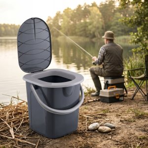 Branq Toaleta turystyczna wiadro WC antracyt z pokrywą 22L 1306 (5906142985722) 14