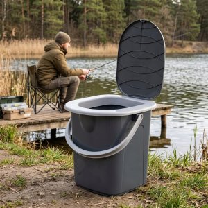 Branq Toaleta turystyczna wiadro WC antracyt z pokrywą 22L 1306 (5906142985722) 15