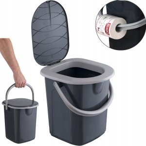 Branq Toaleta turystyczna wiadro WC antracyt z pokrywą 22L 1306 (5906142985722) 2