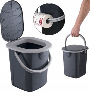 Branq Toaleta turystyczna wiadro WC antracyt z pokrywą 22L 1306 (5906142985722) 4