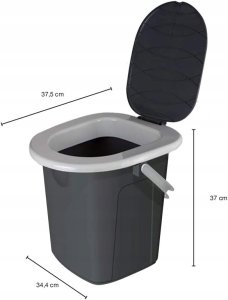 Branq Toaleta turystyczna wiadro WC antracyt z pokrywą 22L 1306 (5906142985722) 10
