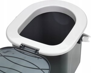 Branq Toaleta Turystyczna Wiadro WC Antracyt z pokrywą 15,5L 1305 (5906142985685) 11