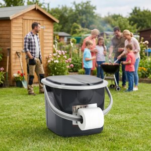 Branq Toaleta Turystyczna Wiadro WC Antracyt z pokrywą 15,5L 1305 (5906142985685) 14
