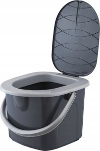 Branq Toaleta Turystyczna Wiadro WC Antracyt z pokrywą 15,5L 1305 (5906142985685) 6