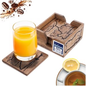 PLAYSTATION Podstawki pod kubek w stojaku drewniane Mango 6 szt. (8592381264581) 5