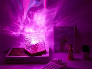 Lampa stołowa Verk Lampka kryształ RGB z pilotem USB nastrojowa dekoracyjna kostka nocna 5