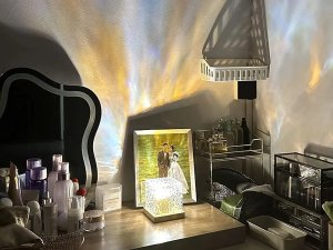 Lampa stołowa Verk Lampka kryształ RGB z pilotem USB nastrojowa dekoracyjna kostka nocna 8